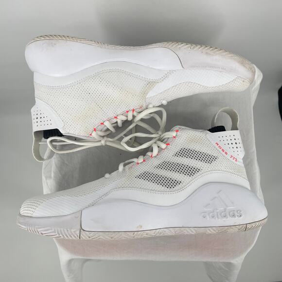 Adidas Mens‎ D Rose 773 Basketball Shoes White/Orange FW8789 Low Top Mesh 10.5 main image 4